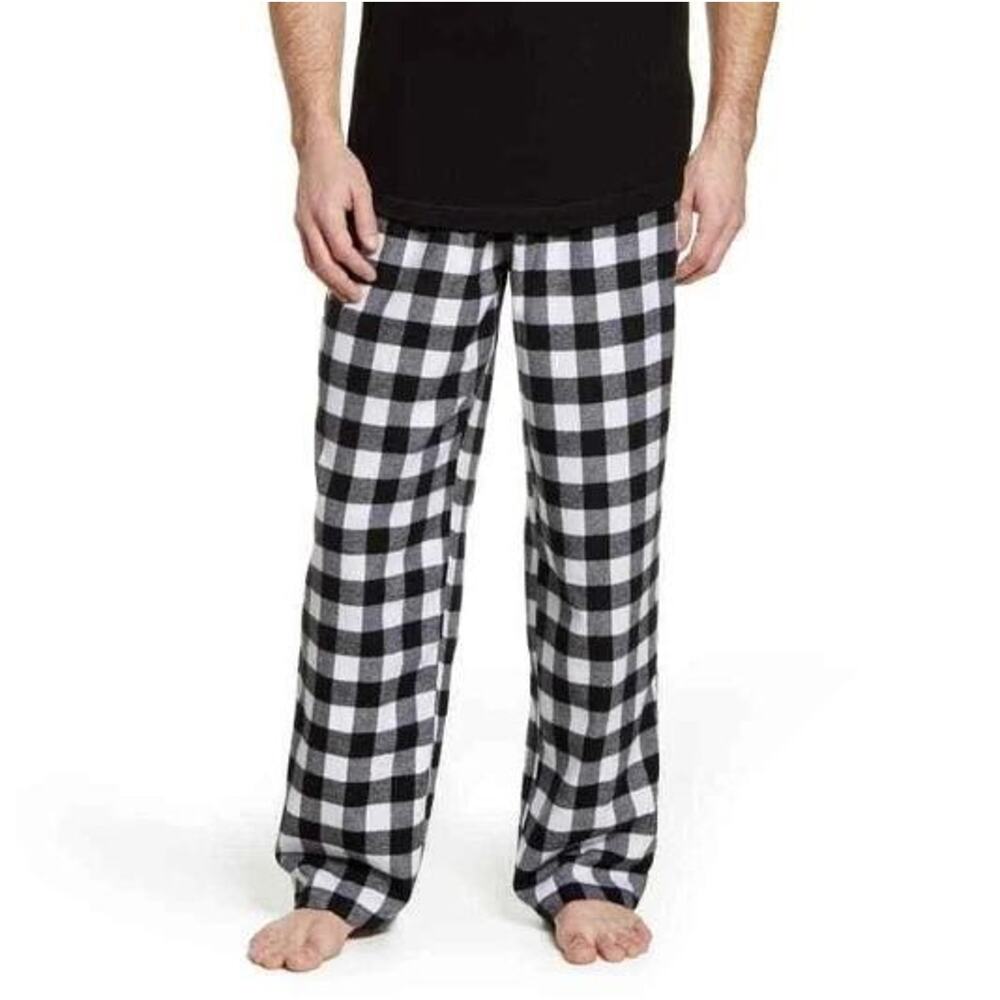 Men's Rachel Parcell Flannel‎ Pajamas Pants in Black Buffalo Check Medium